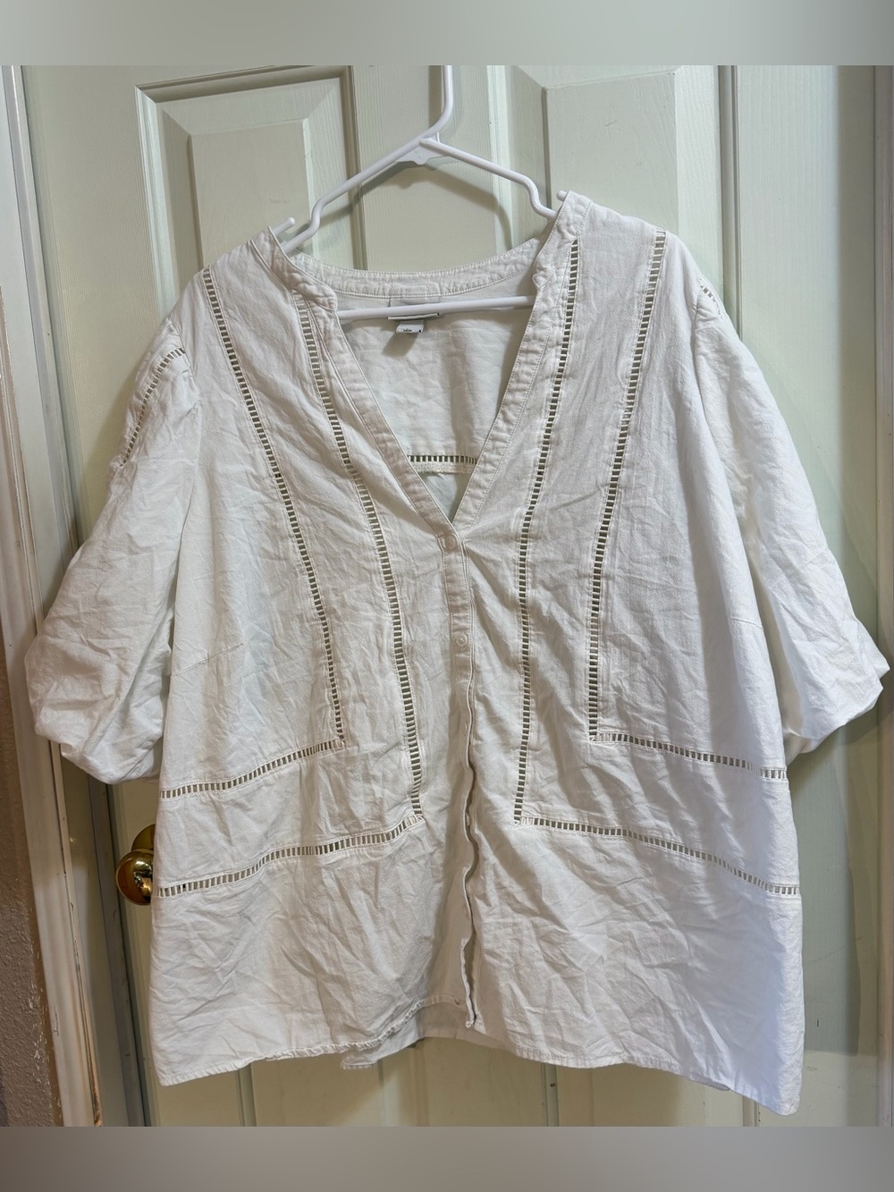 Ava & Viv Eggshell Cottagecore Blouse | 2X